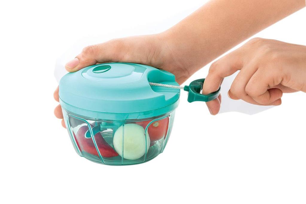 7008 Manual Stainless Steel Blades Compact Hand Held Vegetable Chopper/Slicer (Brown Package Box) (425 ml) - SkyShopy 7008 Manual Stainless Steel Blades Compact Hand Held Vegetable Chopper/Slicer (Brown Package Box) (425 ml) - SkyShopy